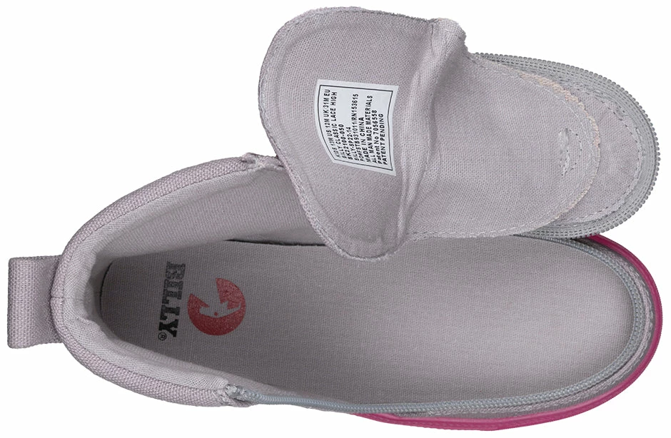 Budget ๐ BILLY Footwear Grey/Pink BILLY Classic Lace High Tops ๐ 4 Budget ๐ BILLY Footwear Grey/Pink BILLY Classic Lace High Tops ๐ - Image 4
