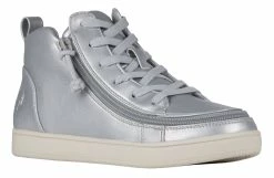 Best Sale 🔔 BILLY Footwear 👩 Women's Silver Grey Metallic BILLY 👟 Sneaker Lace Mid Tops 🌟